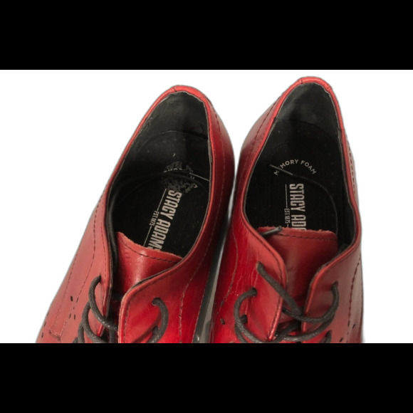 Stacy Adams Alaire Wingtip Lace Up Oxford Cranberry Red Leather 25128-608 sz 8 M - Picture 3 of 4